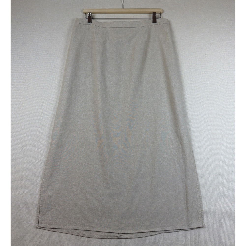 Old‎ Navy Midi Linen Blend Skirt LARGE TALL Beige Preppy Career Minimalist Tall